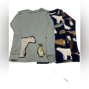 Carter’s 2 pc boys pjs tops, polar bear and penguin size 8